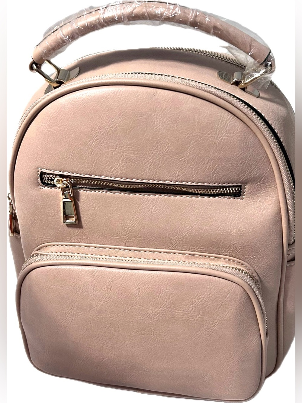 Blush Pink Vegan Leather Backpack Purse Women’s Small Casual Daypack +wallet NWT